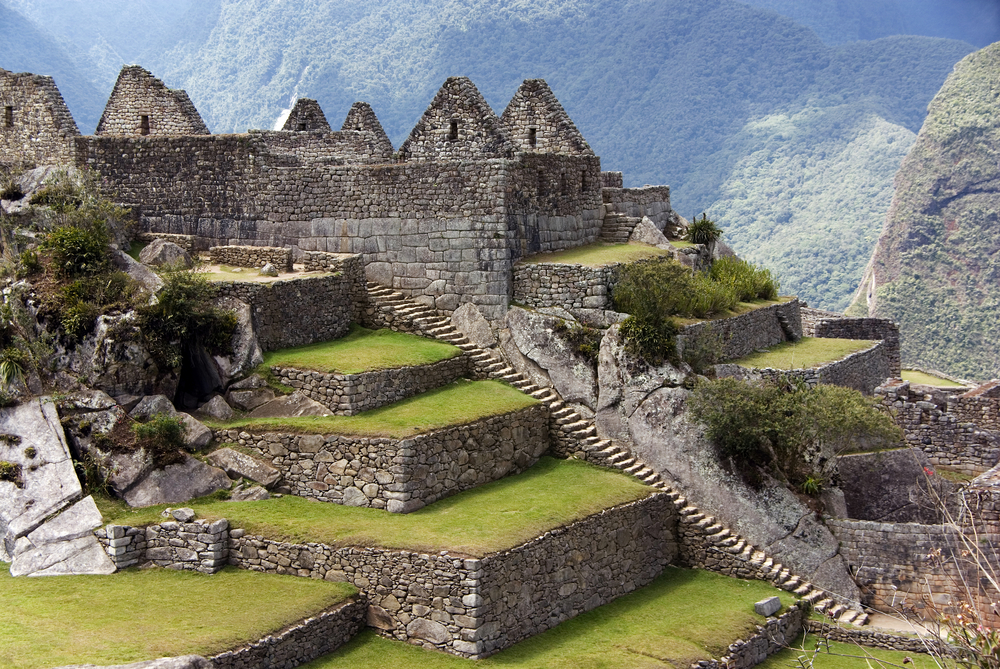 Rovine antiche di Machu Pichu.  Dettaglio.