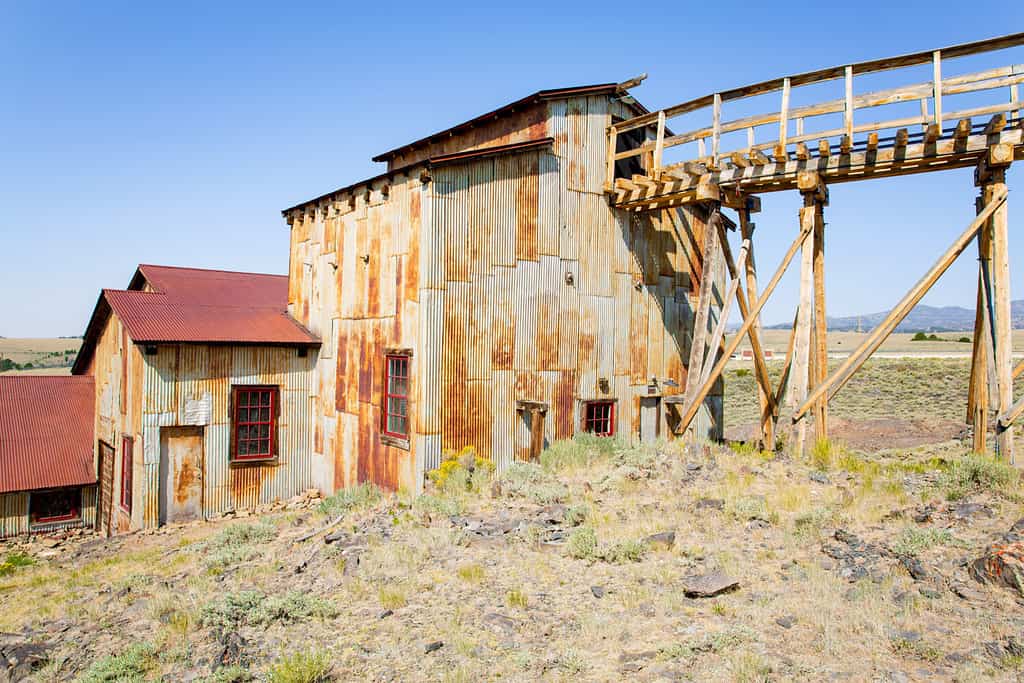 Miniera d'oro abbandonata di Carissa a South Pass City, Wyoming, USA