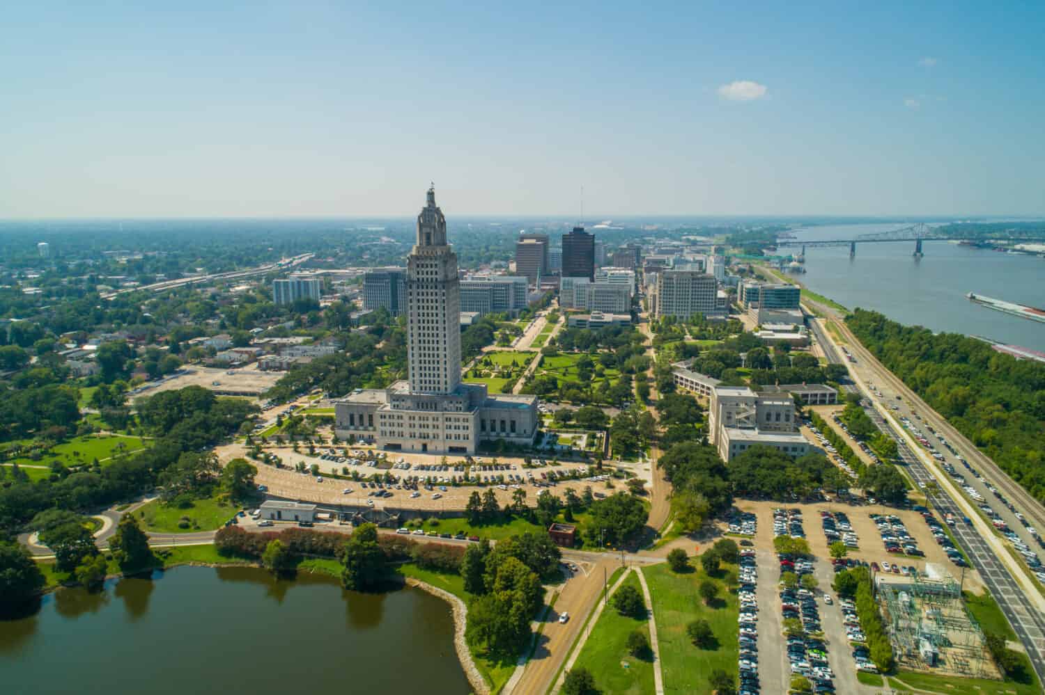 Foto aerea del centro di Baton Rouge Louisiana USA