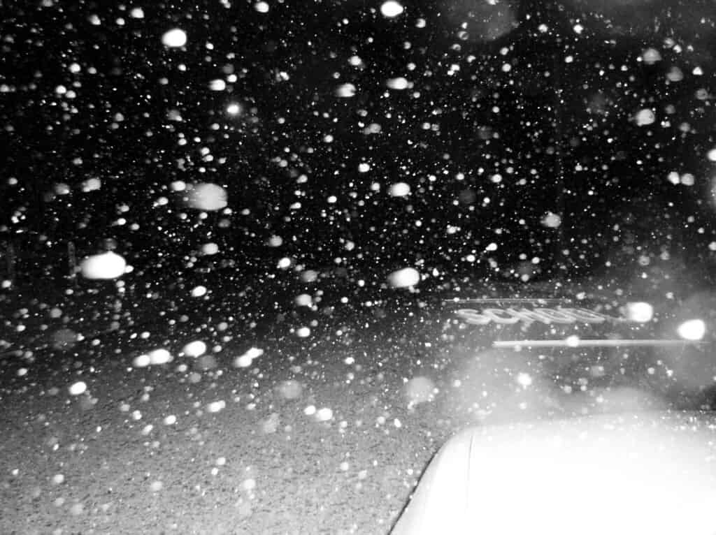 Nevicata durante la guida