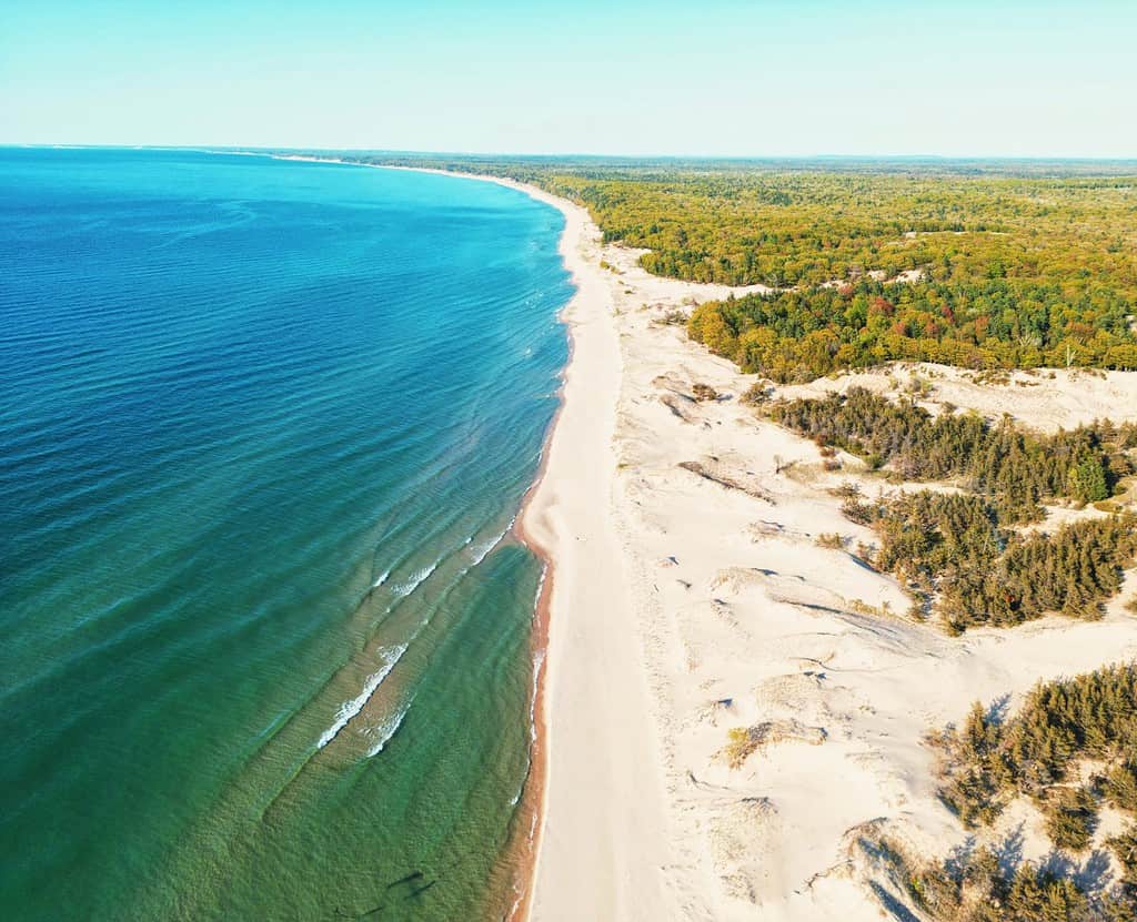 Lago Michigan sulla riva del lago Nordhouse Dunes