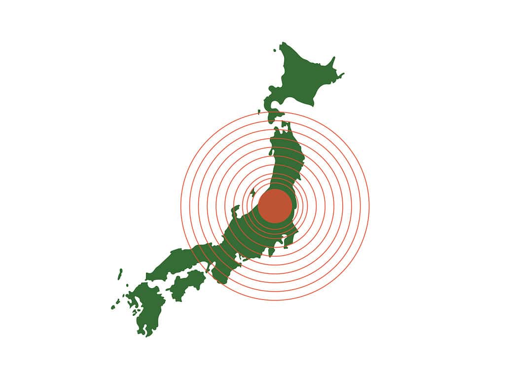 L'illustrazione vettoriale del terremoto colpisce il Giappone