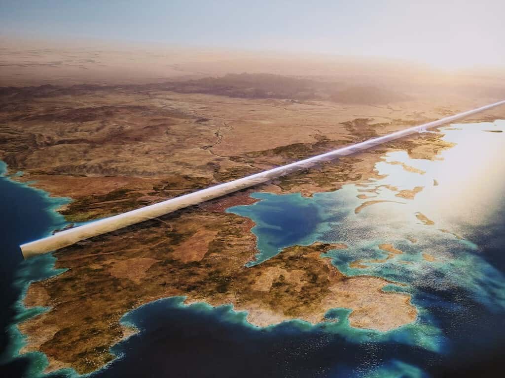 네옴, Progetto Città, Arabia Saudita, The Line, Neom The Line, Neom Oxagon, Neom Vista a volo d'uccello, Neom City Vista a volo d'uccello, The Line Vista a volo d'uccello, Città verticale ecologica, Contro