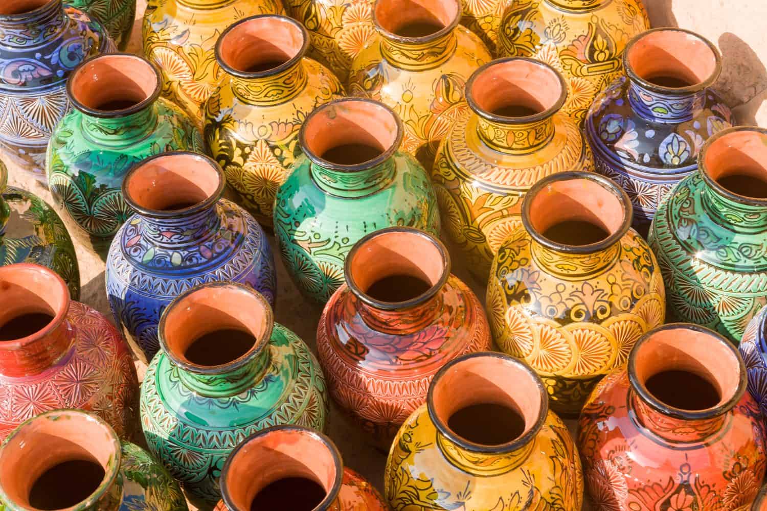 Vasi di ceramica a Safi, Marocco