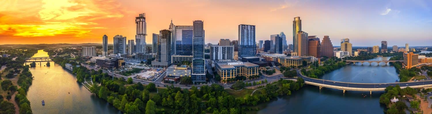 Austin Skyline di sera e bluehour