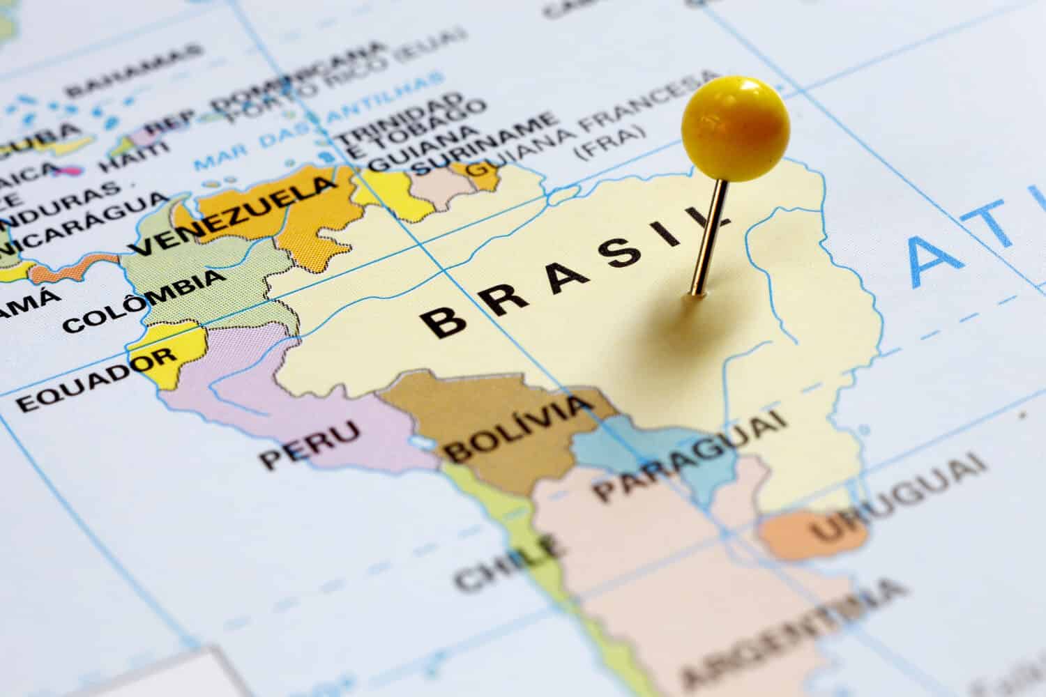 Mappa del Sud America, Brasile