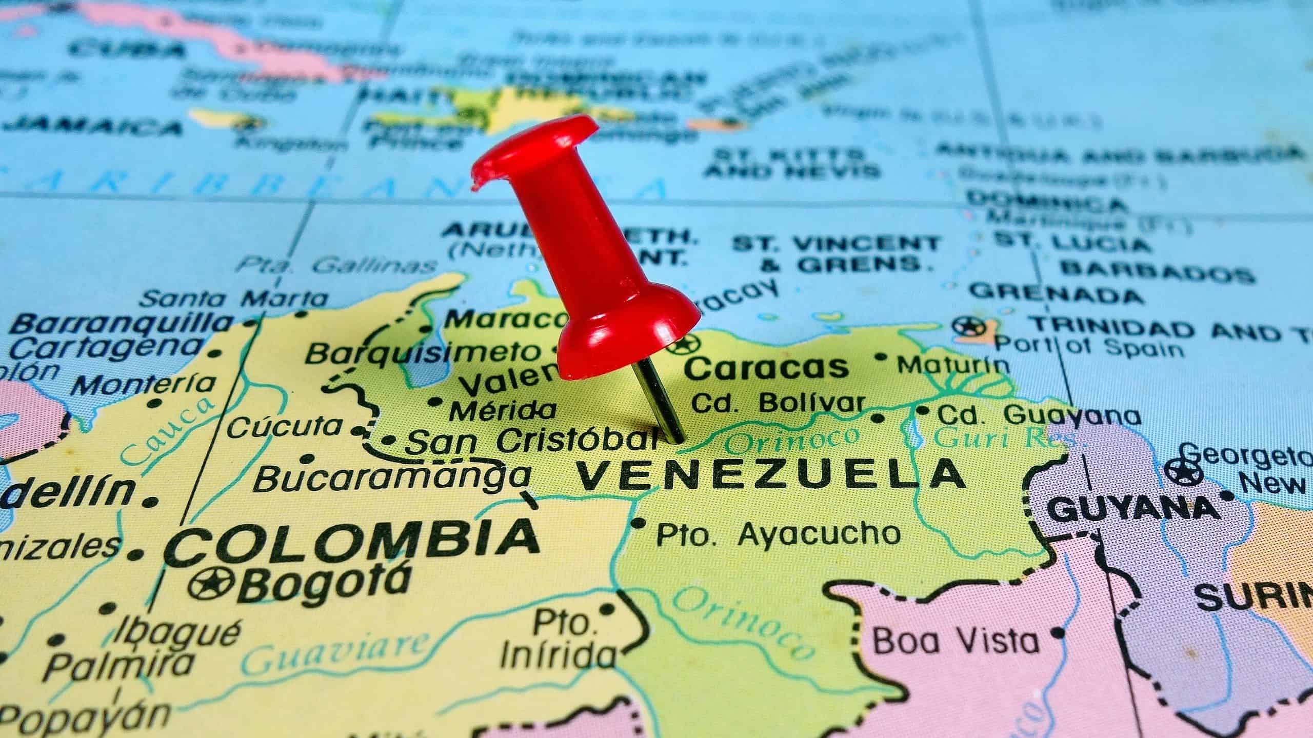 Il Venezuela su una mappa