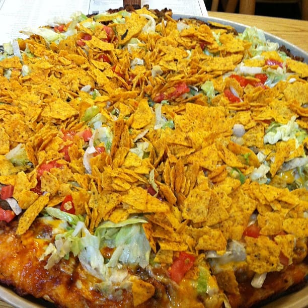 La pizza taco è un piatto popolare in Iowa.
