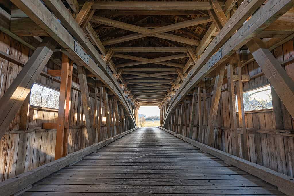 Attraversa il ponte coperto di Pinetown