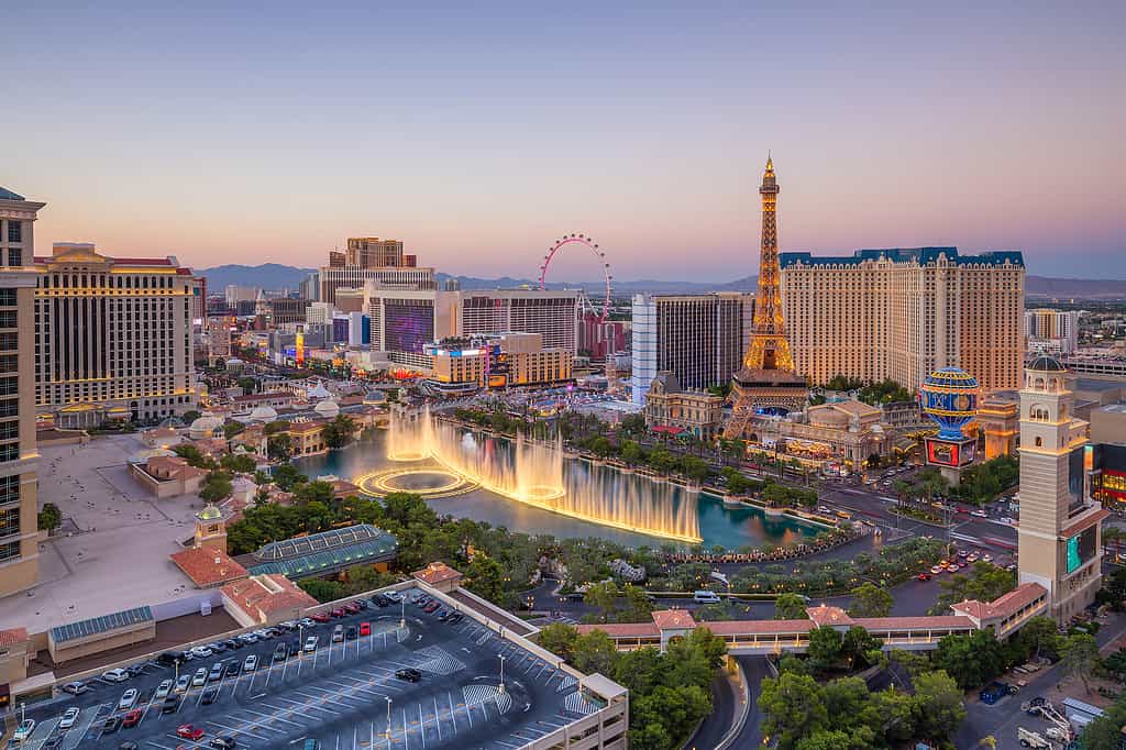 Las Vegas, skyline urbano, Nevada, casinò, hotel