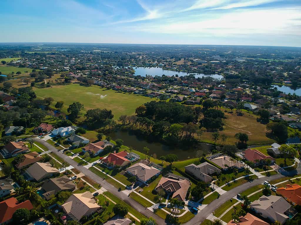 Fotografia con drone di Wellington in Florida