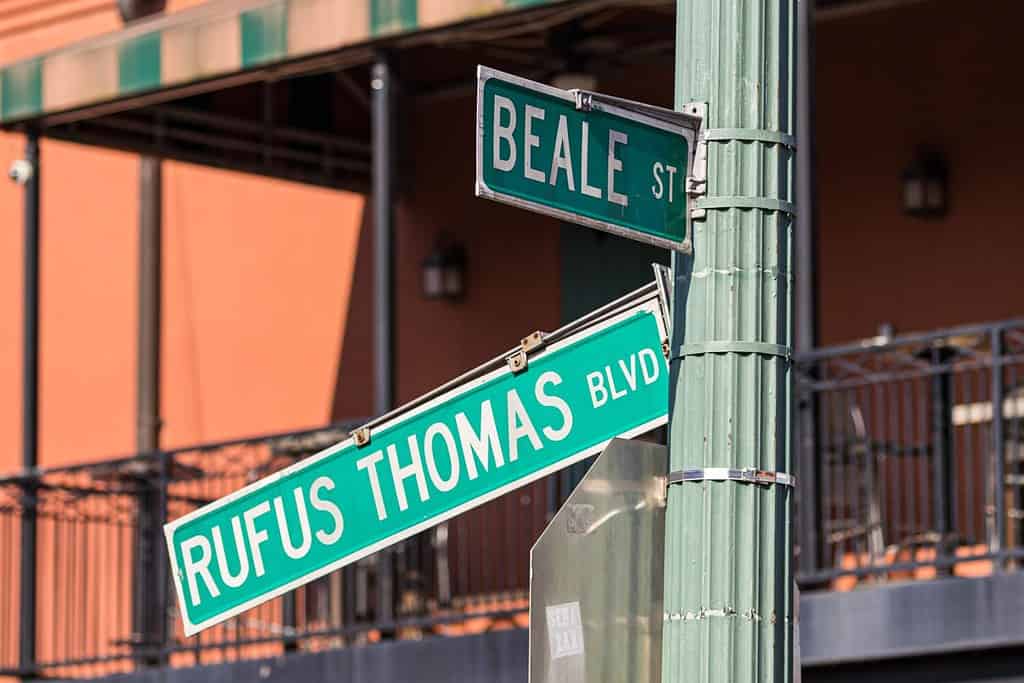Segnali stradali di Beale Street Memphis, Tennessee