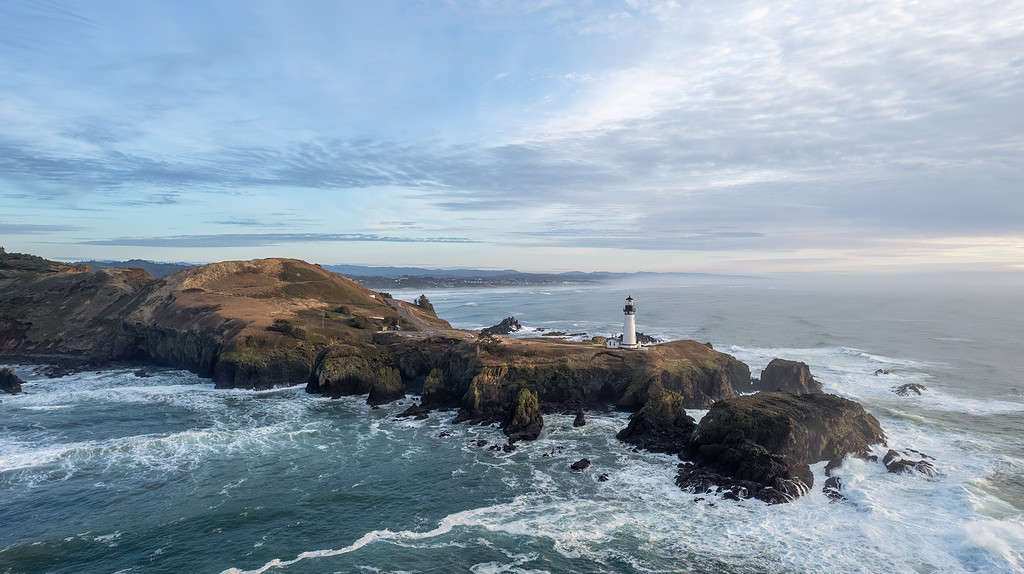 Oregon - Stato degli Stati Uniti, Newport - Oregon, Veduta aerea, Drone, Fotografia