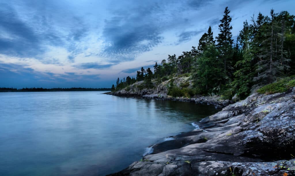 Rock Harbor stock photo Michigan, Lago Superiore, Grandi Laghi, Lago, America del Nord Isle Royale, Michigan Posnov 482337722