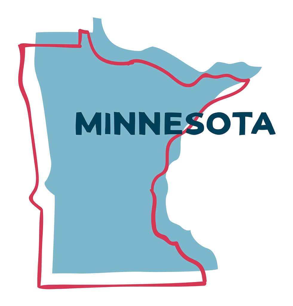 Stato americano del Minnesota.  Adesivo su sfondo trasparente