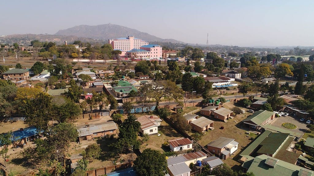 Bellissima vista del Chichiri Trade Center in Malawi