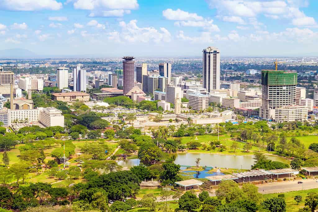 Paesaggio urbano di Nairobi - capitale del Kenya, Africa orientale