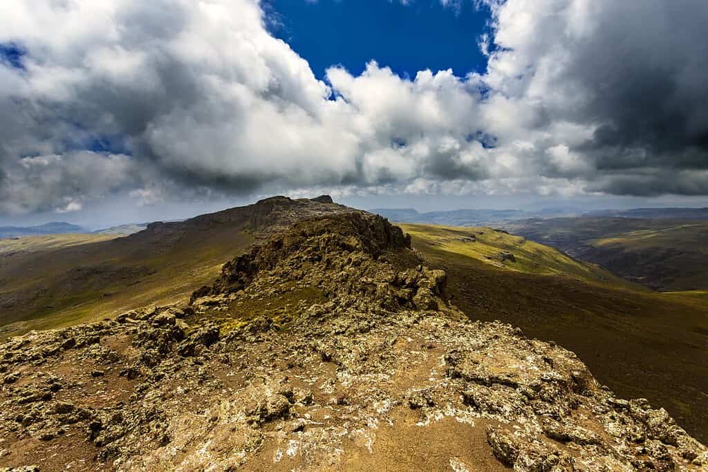 Etiopia.  Parco Nazionale dei Monti Simien.  Ras Dashen (Ras Dejen), la vetta più alta dell'Etiopia (4550 m)