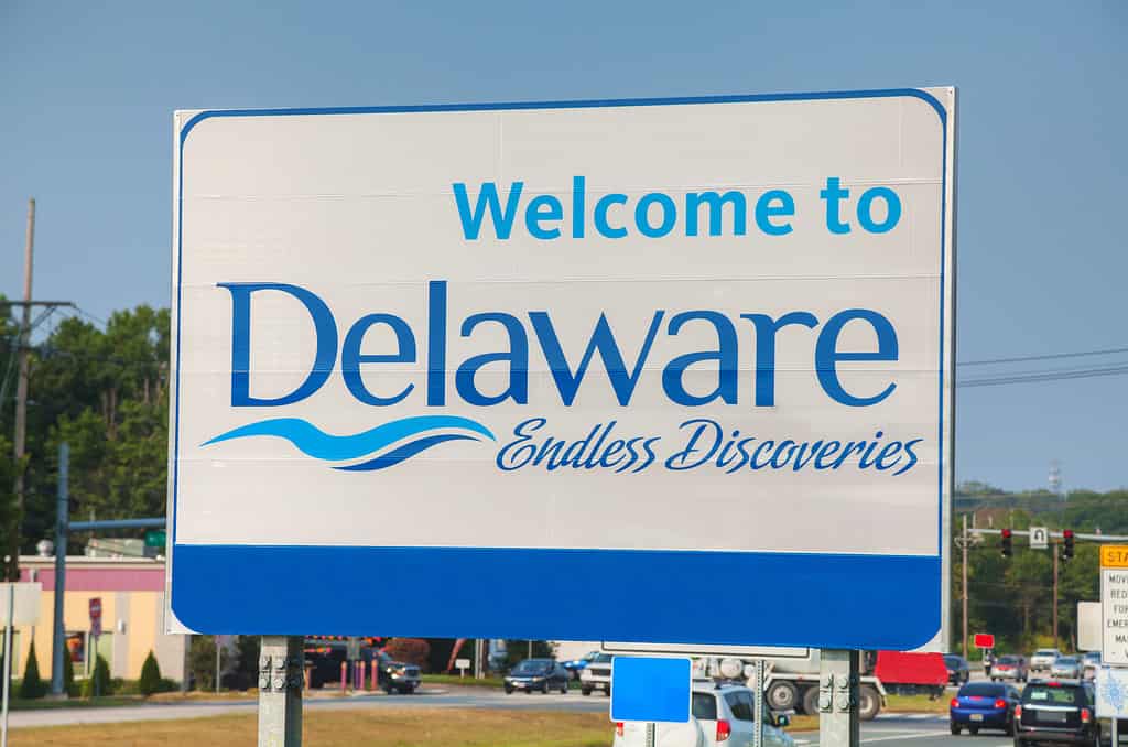 Benvenuti al cartello stradale del Delaware