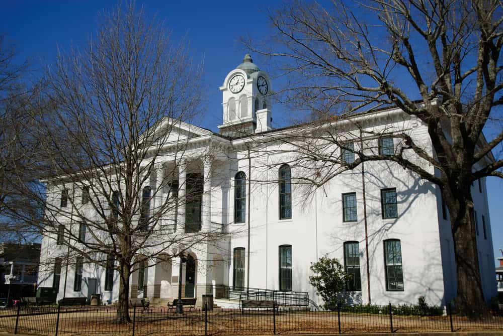 Tribunale della contea di Lafayette a Oxford, Mississippi in inverno.