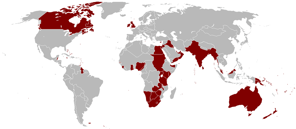 Impero britannico nella sua massima estensione nel 1921.