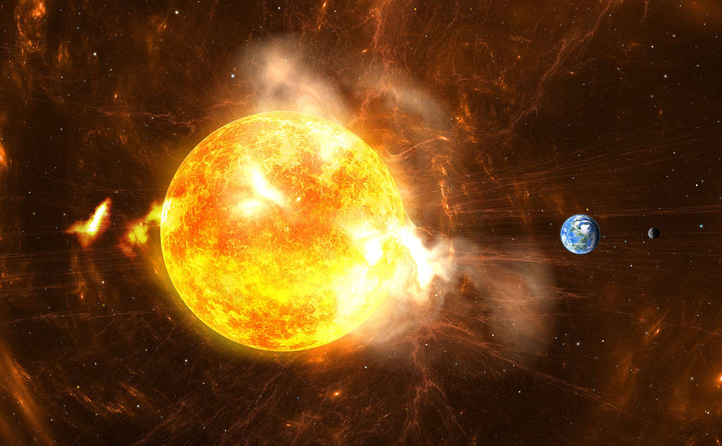 Brillamenti solari giganti.  Il sole produce supertempeste e massicce esplosioni di radiazioni