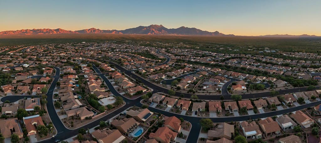 Quartiere residenziale di Quail Creek a Sahuarita, foto aerea