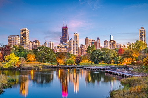 Lincoln Park, Chicago, orizzonte dell'Illinois