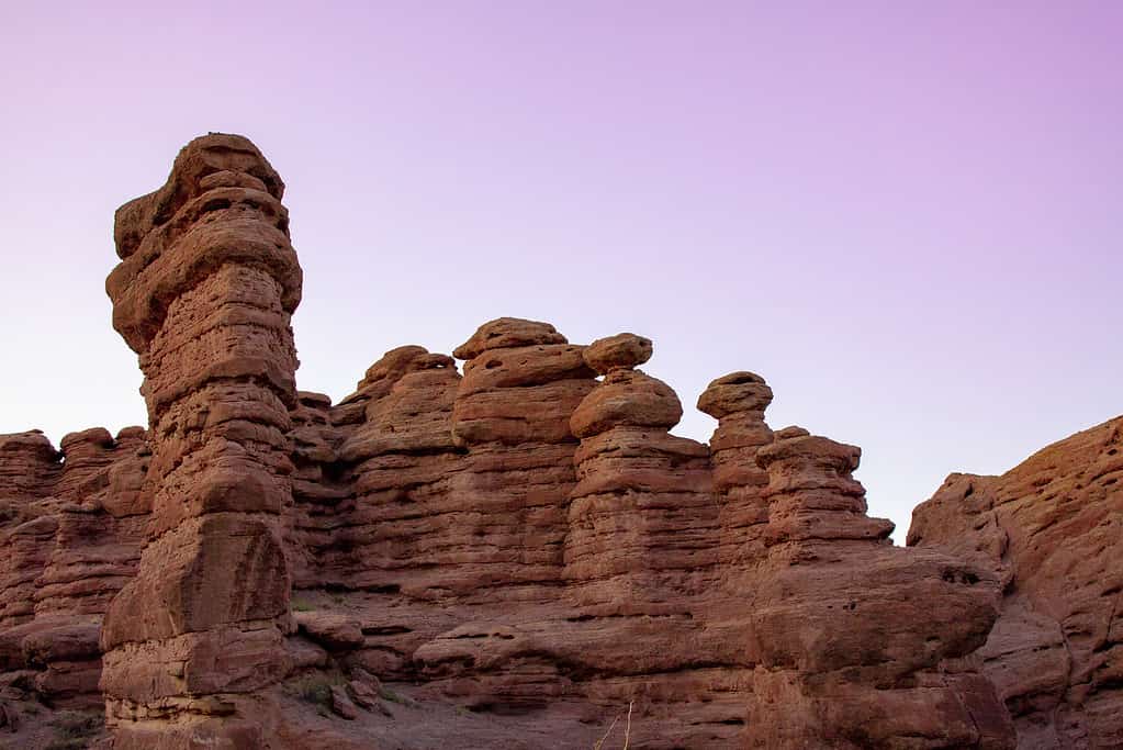 San Lorenzo Canyon a Socorro, Nuovo Messico, Stati Uniti d'America al tramonto