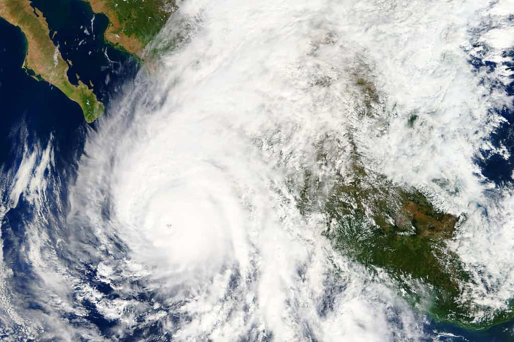 L'uragano Wilma si dirige verso la costa occidentale del Messico nell'ottobre 2018 - Elementi di questa immagine forniti dalla NASA