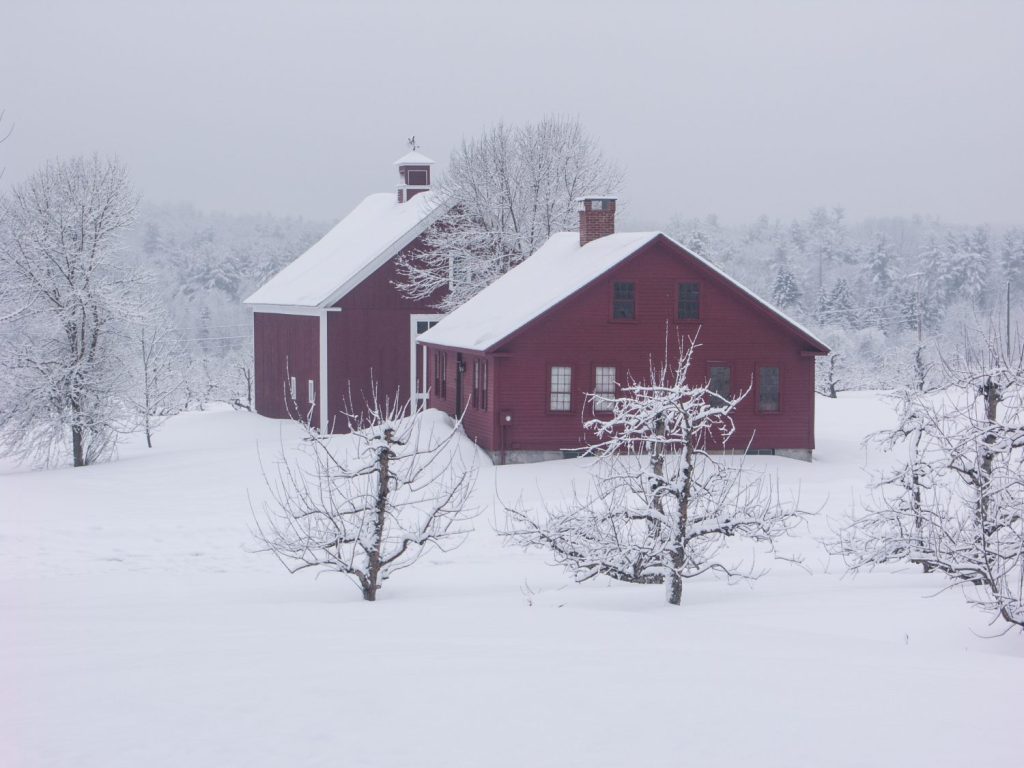 Scena invernale del New England da Londonderry, New Hampshire.