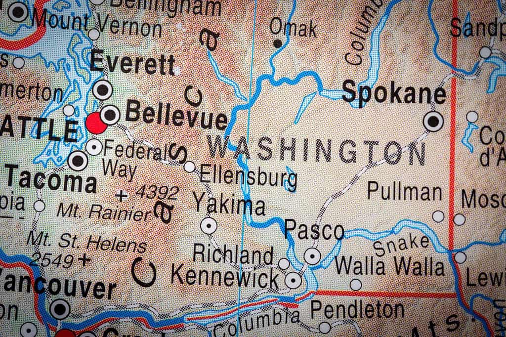 Visualizzazione della mappa dello Stato di Washington