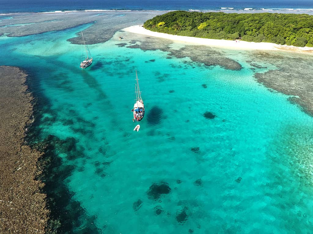 Vista aerea dell'isola di Tonga Manihiki Vava'u