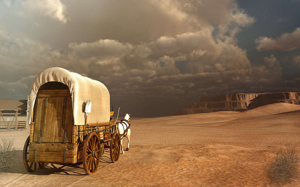 Vecchio carro nel deserto