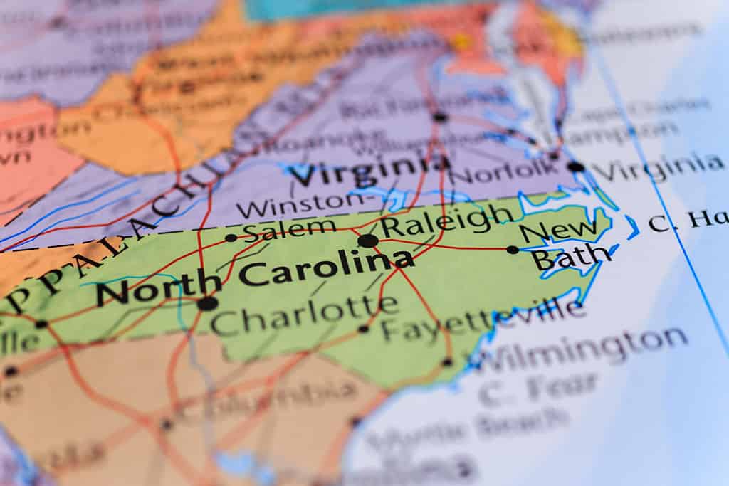 Carolina del Nord sulla mappa