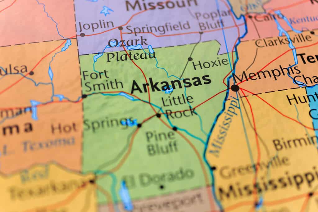 Mappa dell'Arkansas