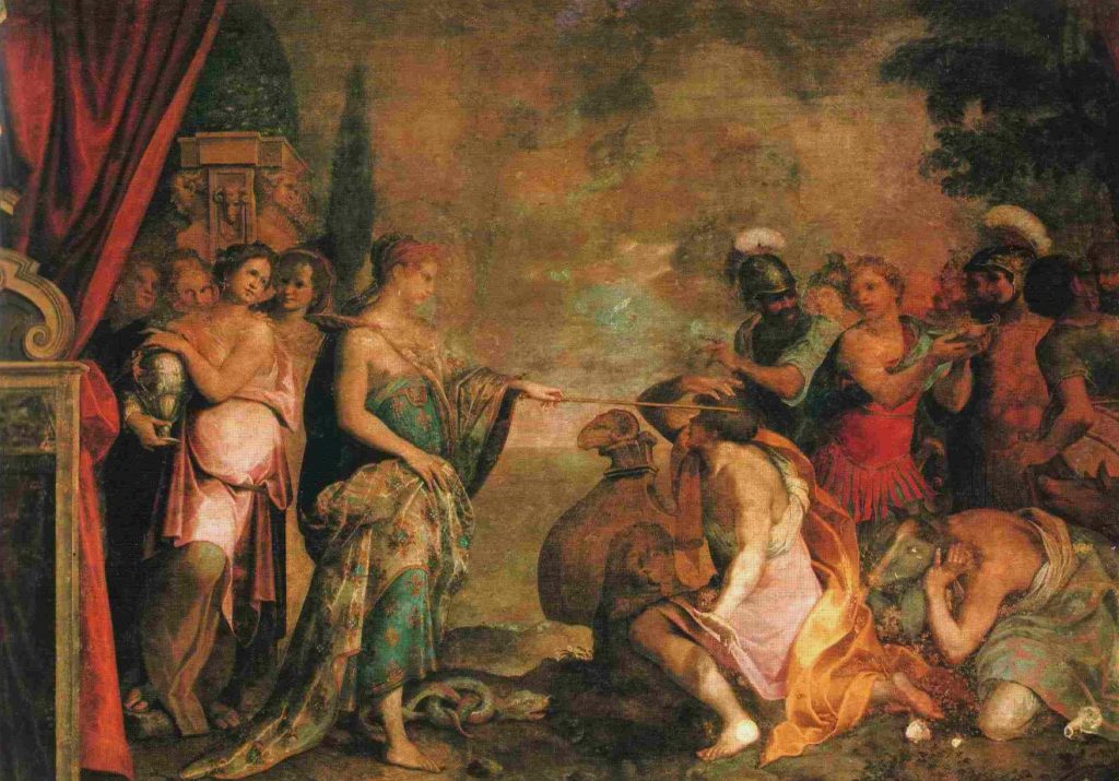 L'affresco di Circe di Giovanni Battista Trotti che riporta i seguaci di Ulisse in forma umana