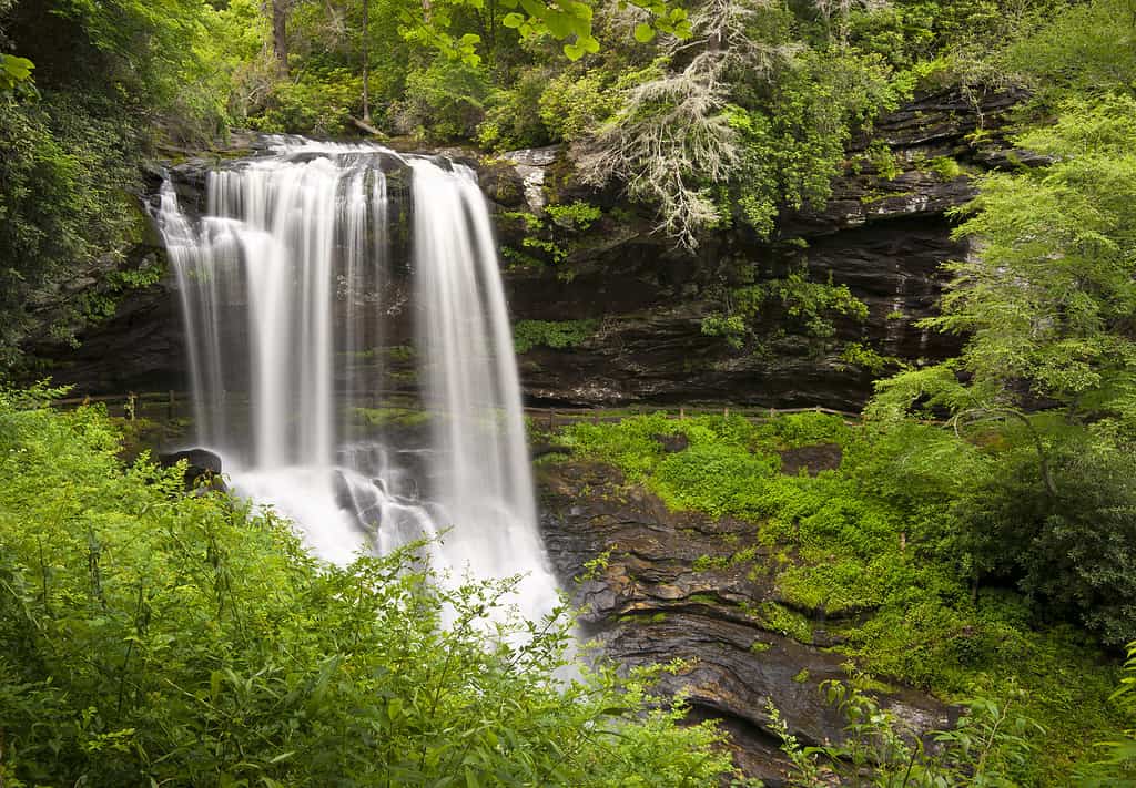 Dry Falls Highlands NC Cascate Natura Paesaggio Western North Carolina